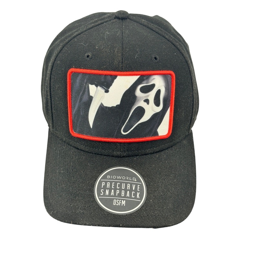 Bioworld Scream Ghost Face‎ Patch Hat Cap Black Snapback Hat OSFM Men